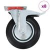 vidaXL 8 pcs rodas girat&oacute;rias 200 mm