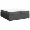 vidaXL Cama com molas/colch&atilde;o 200x200 cm tecido cinzento-escuro