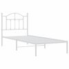 vidaXL Estrutura de cama com cabeceira 90x190 cm metal branco
