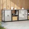 vidaXL Conjunto de Armazenamento de Cozinha com porta 3 pcs Prateado