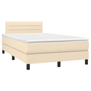 vidaXL Cama boxspring com colch&atilde;o 120x190 cm tecido cor creme