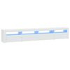 vidaXL M&oacute;vel de TV com luzes LED 240x35x40 cm branco