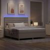 vidaXL Cama Box Spring LED Cinzento-acastanhado 180 x 200 cm tecido