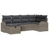 vidaXL Conjunto de Sof&aacute; de Jardim 6 unid. Cinzeto vime PE