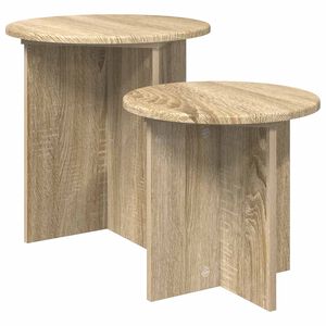 vidaXL Conjunto de mesas de apoio 2 pcs Carvalho Sonoma