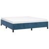 vidaXL Estrutura de cama sem colch&atilde;o 160x200 cm veludo azul-escuro