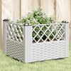vidaXL Vaso/floreira de jardim c/ estacas 43,5x43,5x43,5 cm PP branco