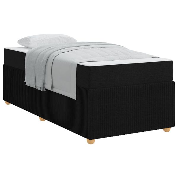 vidaXL Estrutura da Cama com colch&atilde;o Preto 80 x 200 cm tecido