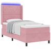 vidaXL Cama Box Spring com LED e Colch&atilde;o Rosa 90 x 200 cm Veludo