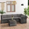 vidaXL 6 pcs conjunto lounge de paletes com almofad&otilde;es pinho maci&ccedil;o