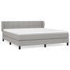 vidaXL Cama com molas/colch&atilde;o 160x200 cm tecido cinzento-claro