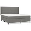vidaXL Cama com molas/colch&atilde;o 180x200 cm tecido cinzento-escuro