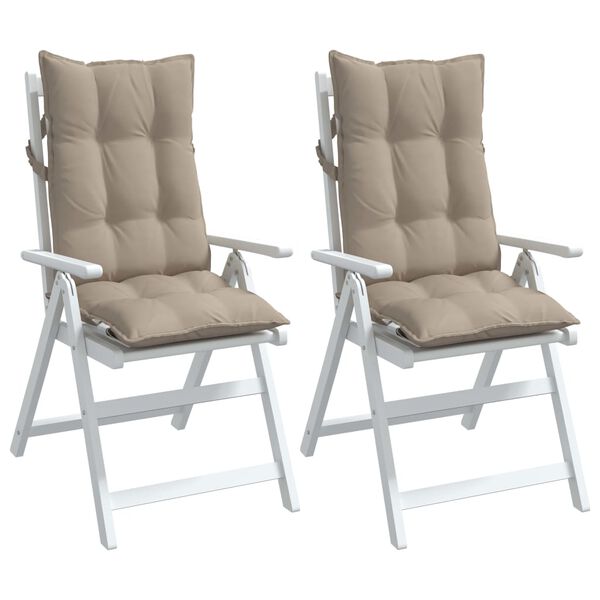 vidaXL Almofad&otilde;es cadeira encosto alto 2pcs oxford cinza-acastanhado