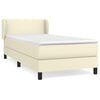 vidaXL Cama com molas/colch&atilde;o 90x190 cm couro artificial cor creme