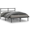 vidaXL Estrutura de cama com cabeceira 135x190 cm metal preto