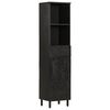 vidaXL Arm&aacute;rio de casa de banho 38x33x160 cm mangueira maci&ccedil;a preto
