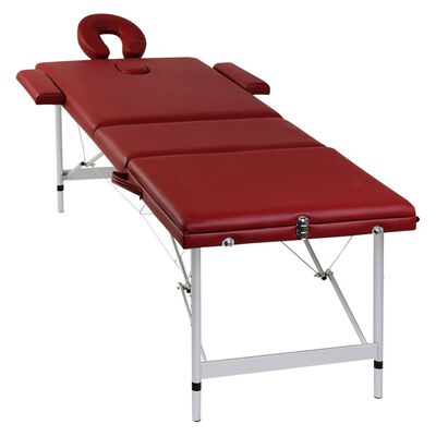 Mesa de massagem, dobrável, com 3 zonas, com estrutura de aluminio