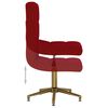 vidaXL Cadeira de jantar girat&oacute;ria veludo vermelho tinto