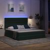 vidaXL Cama com arruma&ccedil;&atilde;o e LED Verde Escuro 180 x 200 cm Veludo