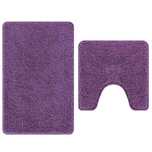 vidaXL Conjunto de Tapetes de Banho Antiderrapantes 2 unid. Roxo PP