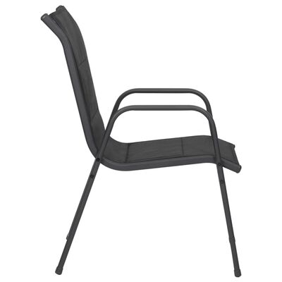 vidaXL Cadeiras de jardim 2 pcs aço e textilene preto