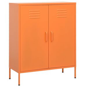 vidaXL Arm&aacute;rio de arruma&ccedil;&atilde;o a&ccedil;o 80x35x101,5 cm laranja