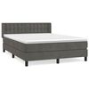 vidaXL Cama com molas/colch&atilde;o 140x190 cm veludo cinzento-escuro