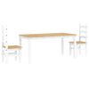 vidaXL 3 pcs conjunto de jantar PANAMA madeira pinho maci&ccedil;a branco