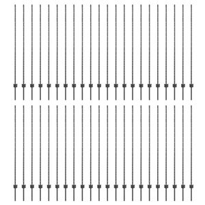 vidaXL Poste de Cerca Embutido 44 unid. Cinzento 200 cm