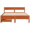 vidaXL Cama sem colch&atilde;o 135x190 cm madeira pinho maci&ccedil;a castanho-mel