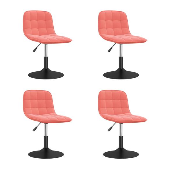 vidaXL Cadeiras de jantar girat&oacute;rias 4 pcs veludo rosa
