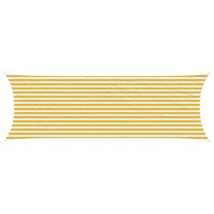 vidaXL Vela de Sombra Amarelo e Branco 2 x 6 m HDPE