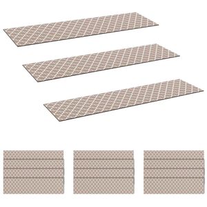 vidaXL Tapetes para escadas 15 unid. 76 x 20 cm Cinza e Branco
