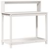 vidaXL Mesa de jardinagem com prateleiras madeira pinho maci&ccedil;a branco