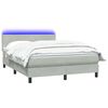 vidaXL Cama box spring c/ colch&atilde;o e LED 160x210 cm veludo cinzento-claro