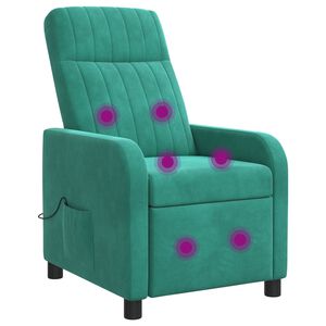 vidaXL Recliner de Massagem Turquesa Veludo (V)