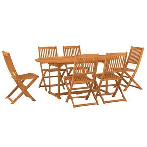 vidaXL 7 pcs conj. de jantar para jardim 180x90x75 cm ac&aacute;cia maci&ccedil;a