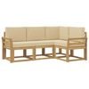 vidaXL Conjunto de Sof&aacute;s para Exterior 4 unid. Branco e Bege