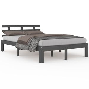vidaXL Estrutura de cama 200x200 cm madeira maci&ccedil;a cinzento