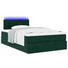 vidaXL Cama otomana com colch&atilde;o & LEDs 120x190cm veludo verde-escuro