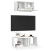 vidaXL 2 pcs conjunto de m&oacute;veis de TV derivados de madeira branco