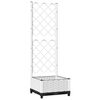 vidaXL Vaso/floreira de jardim c/ treli&ccedil;a 40x40x121,5 cm PP branco