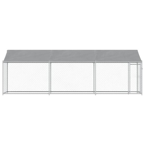 vidaXL Jaula para c&atilde;o com telhado/porta 6x2x2 m a&ccedil;o galvanizado cinza