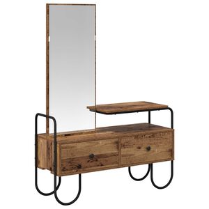 vidaXL Mesa de vestir com gaveta Madeira antiga 100 x 36,5 x 136 cm