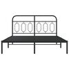vidaXL Estrutura de cama com cabeceira 140x190 cm metal preto