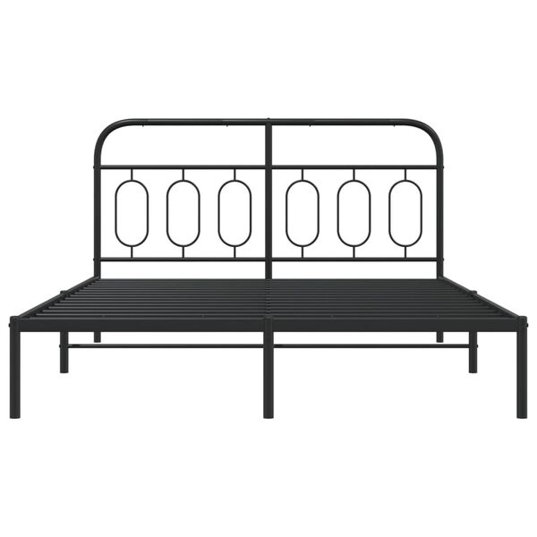 vidaXL Estrutura de cama com cabeceira 140x190 cm metal preto