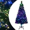 vidaXL &Aacute;rvore de Natal artificial com suporte 120 cm fibra &oacute;tica verde