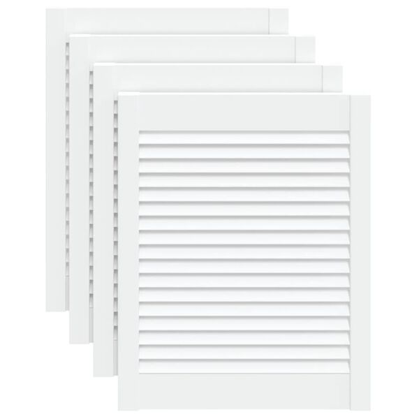 vidaXL Portas de arm&aacute;rio 4 pcs design de persiana pinho maci&ccedil;o branco