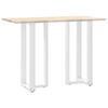 vidaXL P&eacute;s de mesa de bar em forma de T, 2 pe&ccedil;as, branco, 40x35x(100-101) cm, a&ccedil;o