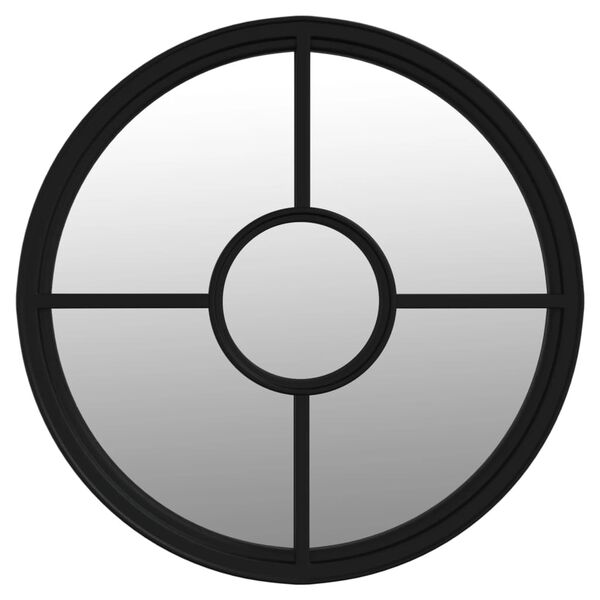 vidaXL Espelho de jardim p/ uso exterior ferro 40x4 cm preto